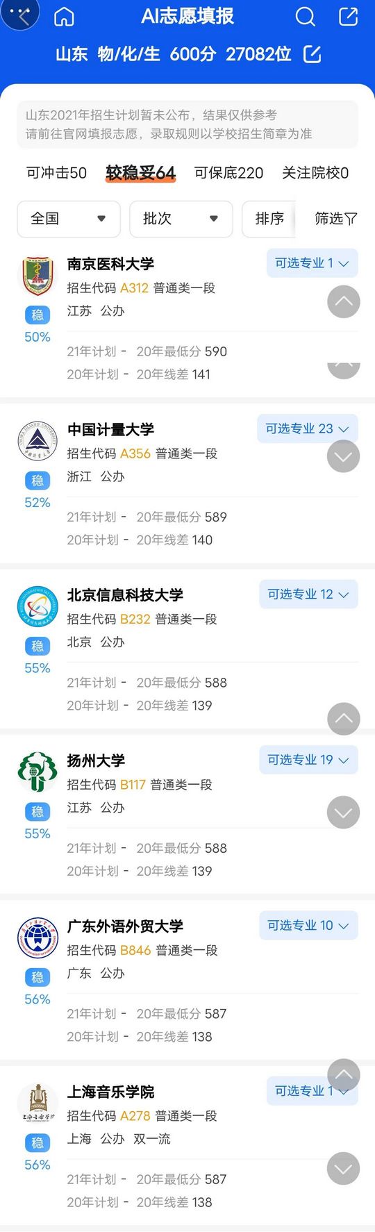 2022年的高考志愿填报 我用智能志愿填报软件尝试了一下 挺有意思,2022年高考志愿填报app