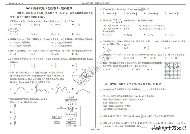 2012-2022全国高考数学真题试卷PDF高清打印版,2010至2022数学高考真题