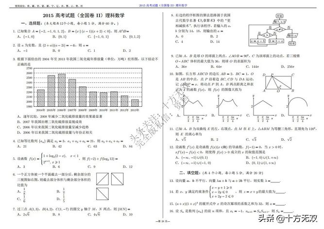 2012-2022全国高考数学真题试卷PDF高清打印版,2010至2022数学高考真题