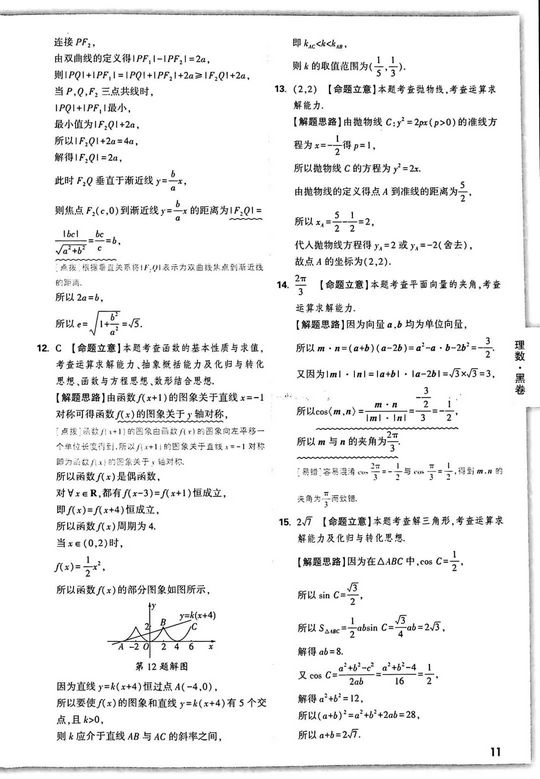 2022年全国卷(老高考地区)黑白卷押题卷理科数学试卷,2022高考各地用卷