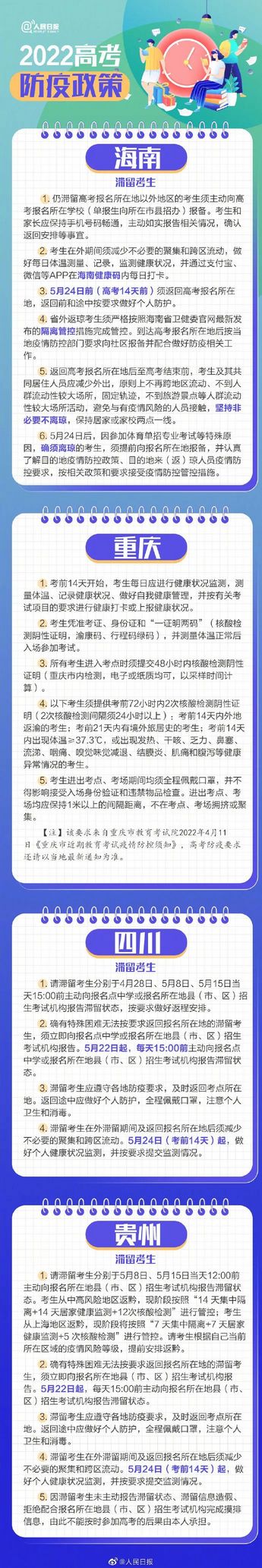 转发提醒各地高考防疫政策汇总来了,今年高考防疫要求