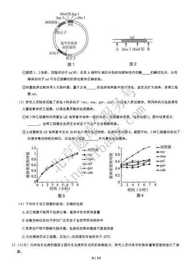 2021北京海淀高三一模生物教师版,2021北京海淀高三一模生物答案