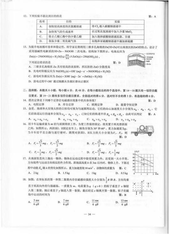 2019年高考广西卷试题+答案公布预计6月23日查成绩,广西今年高考试卷