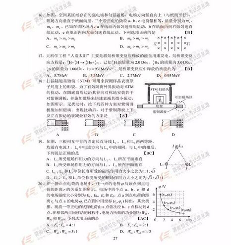 快讯2017福建高考试题+答案公布你能拿几分？,2017福建高考试卷