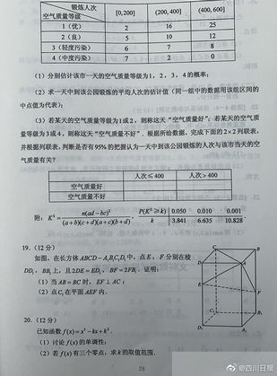 2020四川高考试题及答案公布-文科数学,2020四川高考数学真题及答案文科