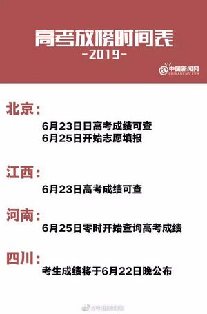 这些省份高考放榜时间确定,高考各省放榜时间