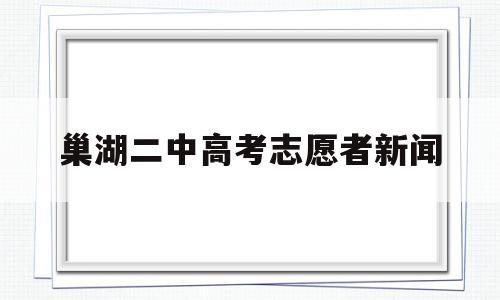 关于巢湖二中高考志愿者新闻的信息