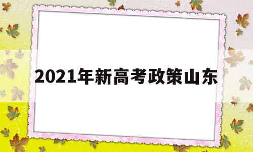 2021年新高考政策山东,山东省2021年新高考政策