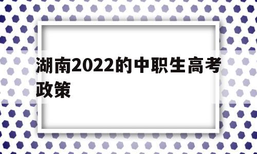 湖南2022的中职生高考政策 2021年湖南中职生可以考哪些学校