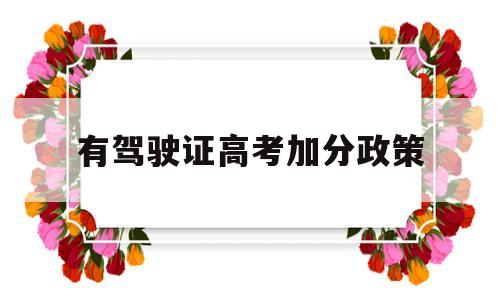 有驾驶证高考加分政策 驾驶证加分政策是怎么加的