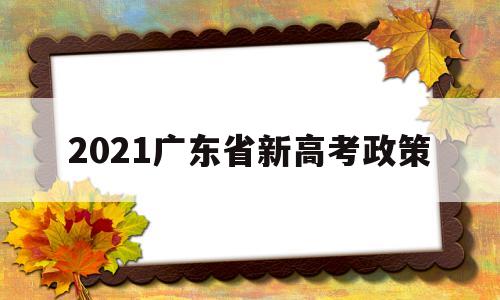 2021广东省新高考政策,2021年广东省新高考政策