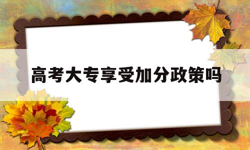 关于高考大专享受加分政策吗的信息