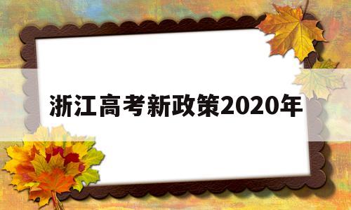 浙江高考新政策2020年,2020年浙江高考政策 最新改革方案