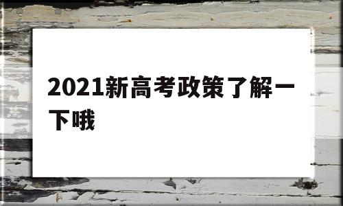 关于2021新高考政策了解一下哦的信息