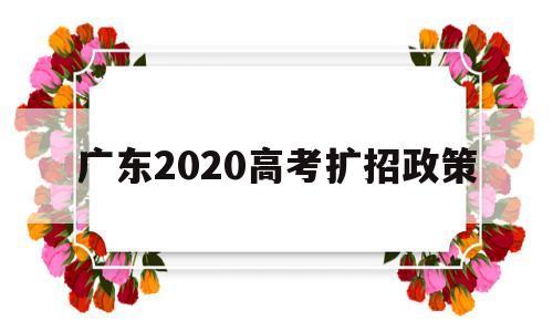 广东2020高考扩招政策 2020年高考文科生扩招吗